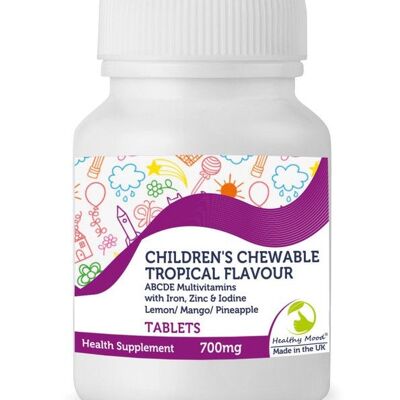 Multivitaminas para niños Tabletas ABCDE tropicales masticables para niños