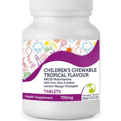 Kids Multivitamins Childrens  Chewable Tropical ABCDE  Tablets