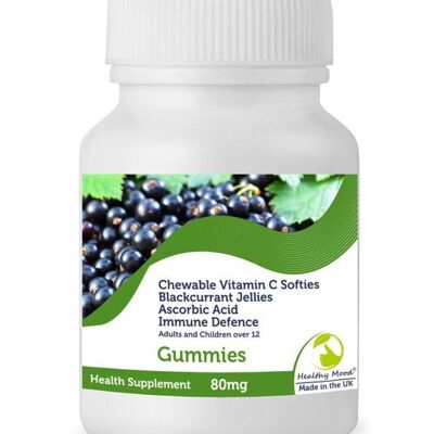 Vitamina C Gomitas de grosella negra y manzana 60 comprimidos BOTELLA