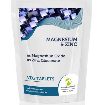 Óxido de magnesio con tabletas de gluconato de zinc Paquete de recambio de 250 tabletas