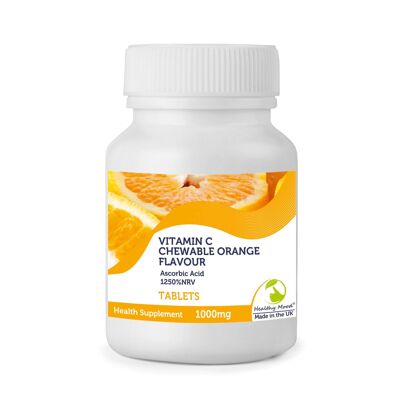 Tabletas masticables de vitamina C de 1000 mg de naranja