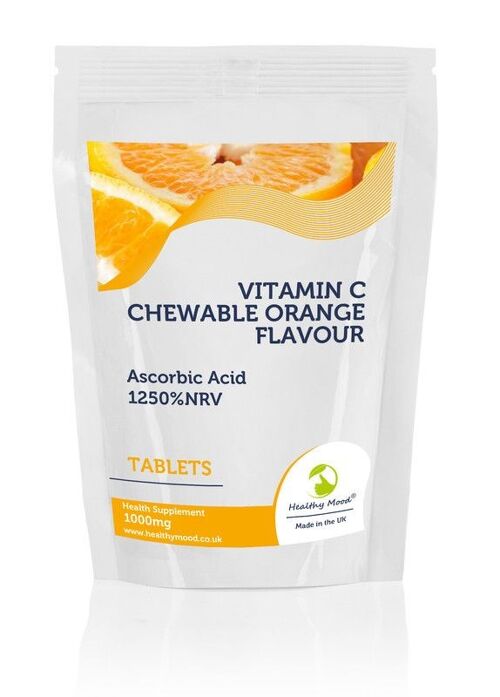 Vitamin C Chewable Orange 1000mg Tablets 90 Tablets Refill Pack