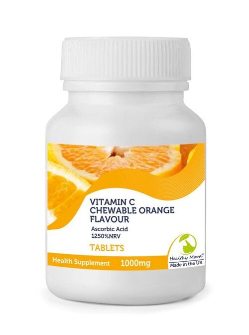 Vitamin C Chewable Orange 1000mg Tablets 60 Tablets BOTTLE