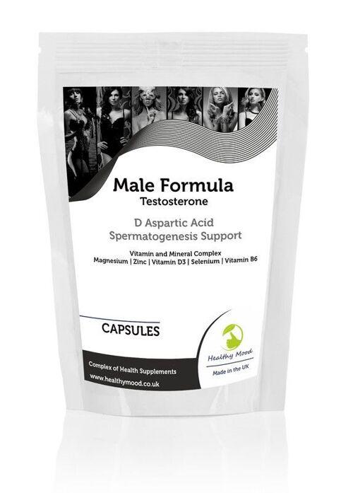 Male Test Formula Testosterone D Aspartic Acid Capsules 30 Tablets Refill Pack