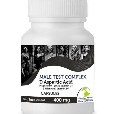 Male Test Formula Testosterone D Aspartic Acid Capsules 30 Tablets BOTTLE