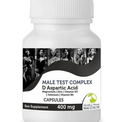 Male Test Formula Testosterone D Aspartic Acid Capsules 250 Tablets BOTTLE