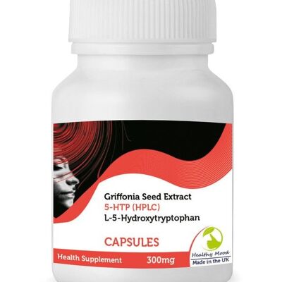 5-HTP 5-hidroxitriptófano 300 mg Cápsulas de semillas de Griffonia 30 comprimidos BOTELLA