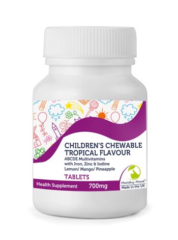 Comprimés multivitaminés ABCDE Tropical pour enfants 90 comprimés FLACON 1