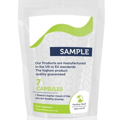 Paquete de muestra de cápsulas de 500 mg de verduras de hoja de moringa x 7 cápsulas