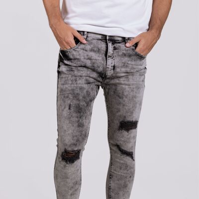 Jeans Skinny Rotos GRIS