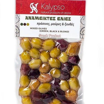 Olive greche miste (marroni, verdi, nere)