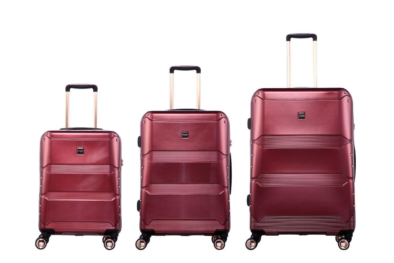 TT002 Komplettset - Troop London Hartschalen 8Wheels Leichter Trolley Koffer (3 Stück)