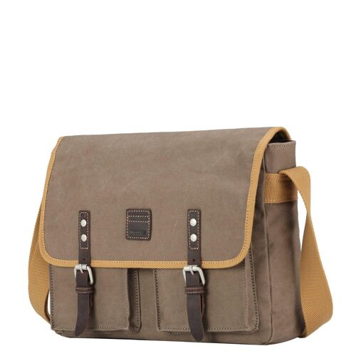 TRP0532 Troop London Heritage Washed Canvas Messenger Bag, Laptop Satchel