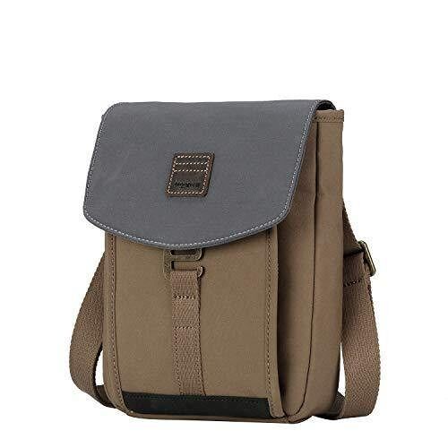 TRP0520 Troop London Heritage Light Weight Canvas Casual Crossbody Bag, Small Acrossbody Bag