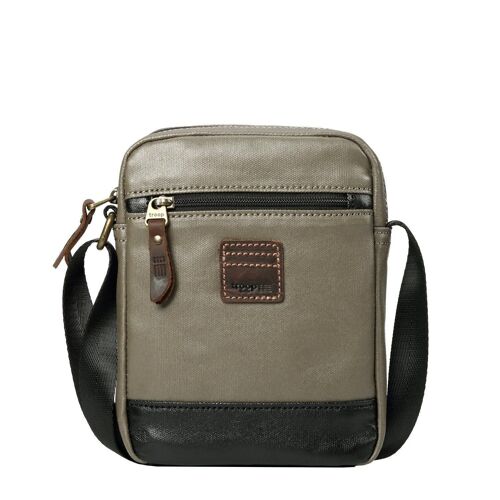 TRP0516 Troop London Heritage Coated Canvas Casual Crossbody Bag, Small Acrossbody Bag