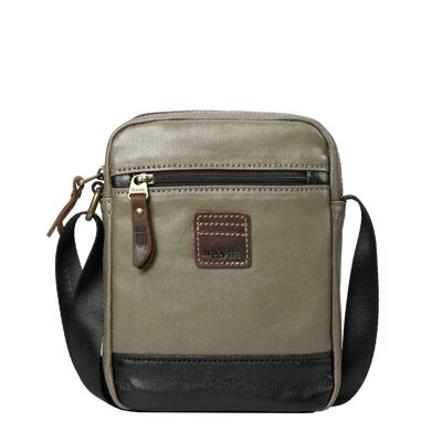 TRP0516 Troop London Heritage Coated Canvas Casual Crossbody Bag, Small Acrossbody Bag