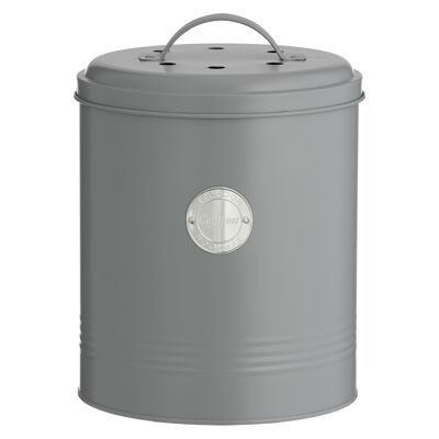 Living - cubo de compostaje, gris pastel, 2,5 litros