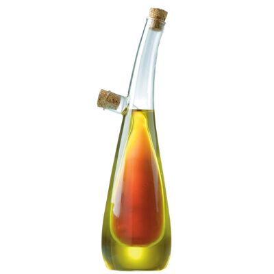 DUO bottiglia olio e aceto in vetro, 2in1, 250 + 100 ml