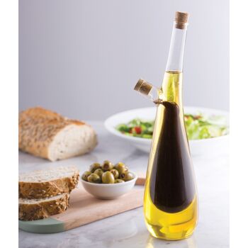 Bouteille verre huile et vinaigre DUO, 2en1, 250 + 100 ml 2