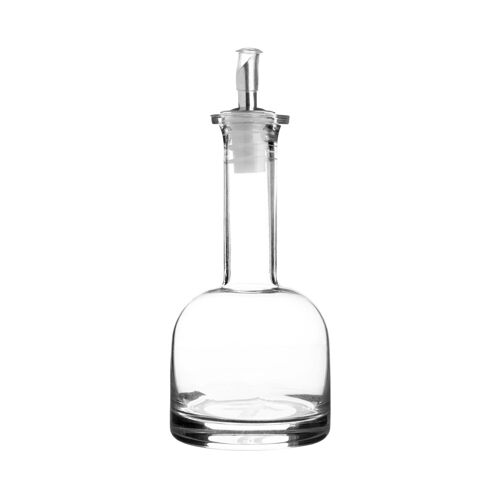 Langhals-Glasflasche mit Edelstahlausgießer, 280 ml