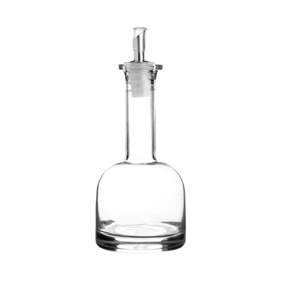 Langhals-Glasflasche mit Edelstahlausgießer, 280 ml