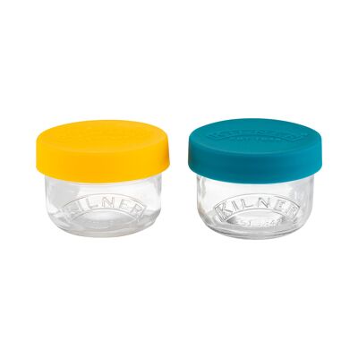 Bocaux à collation (mini bocaux de conservation avec couvercles en silicone), 125 ml