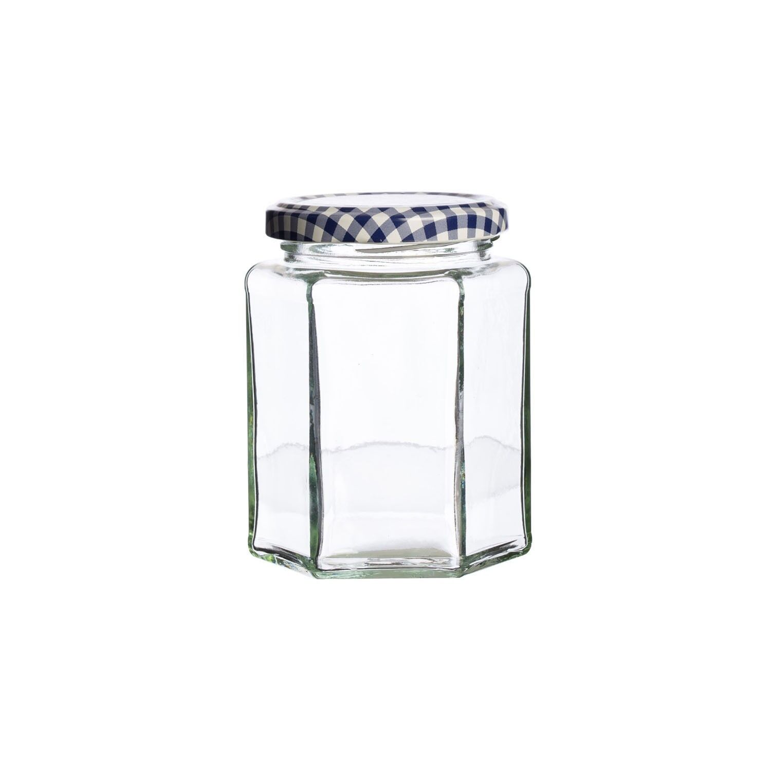 Hexagonal jar with screw cap glass, 280 ml