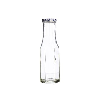 Botella de conservas hexagonal con tapón de rosca, 250 ml
