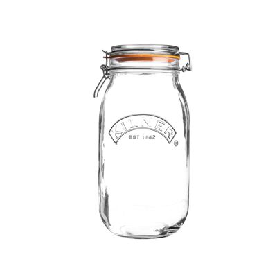 Round swing top glass, 2 liters