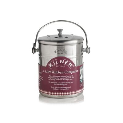 Kitchen composter, stainless steel, 2 liters