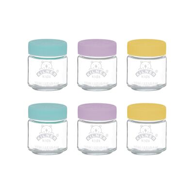 Baby jars with silicone cap, 6 x 110 ml