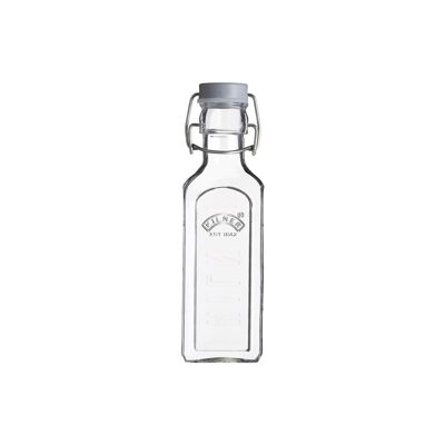 Bottiglia in vetro con tappo basculante, quadrata, 300 ml