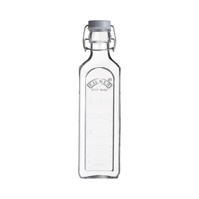 Glass bottle with swing top, square, 600 ml