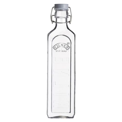 Glasflasche mit Bügelverschluß, eckig, 1 Liter