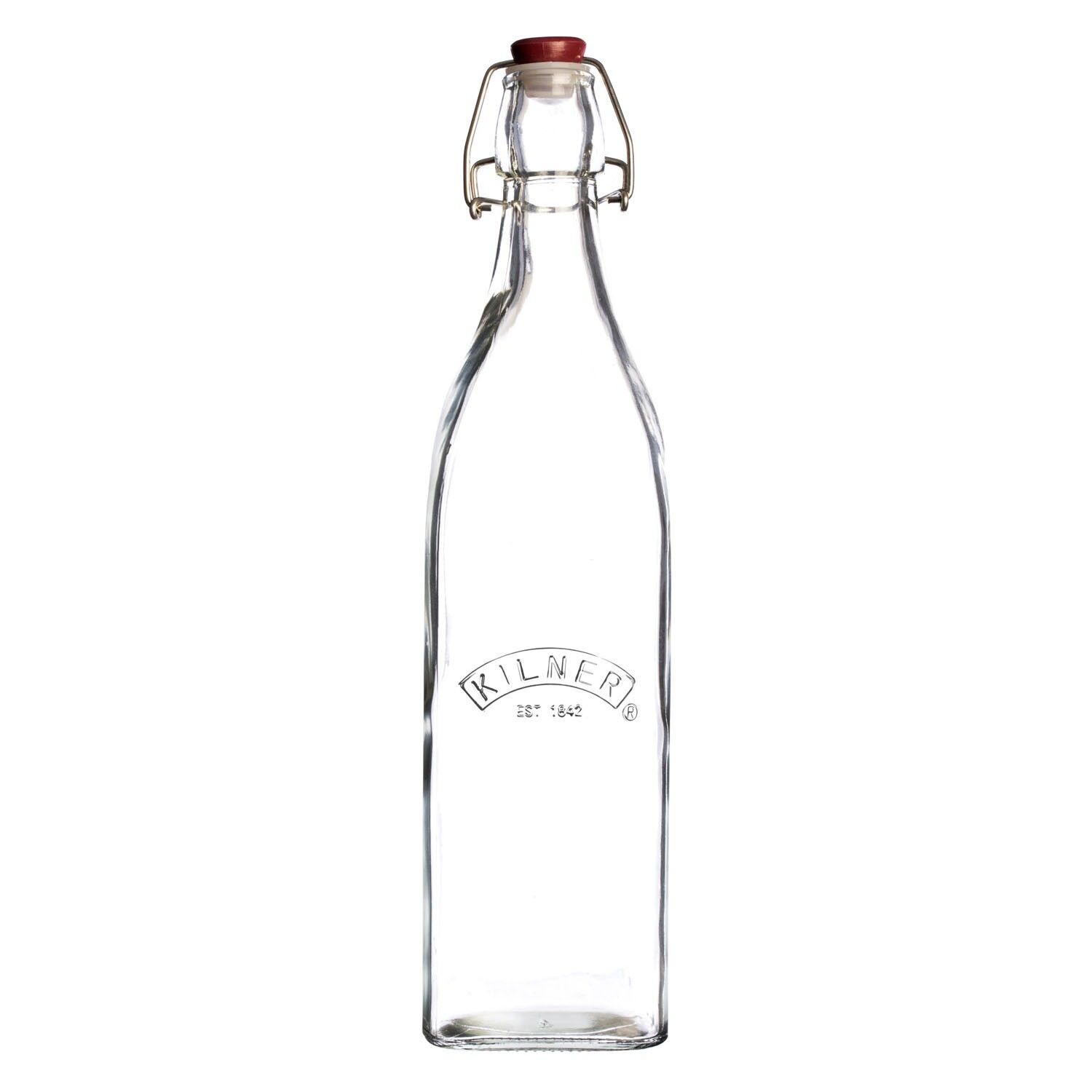 Quadratische Bügelverschluss Flasche, 1 Liter