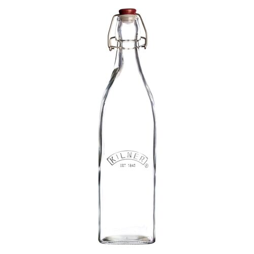 Quadratische Bügelverschluss Flasche, 1 Liter