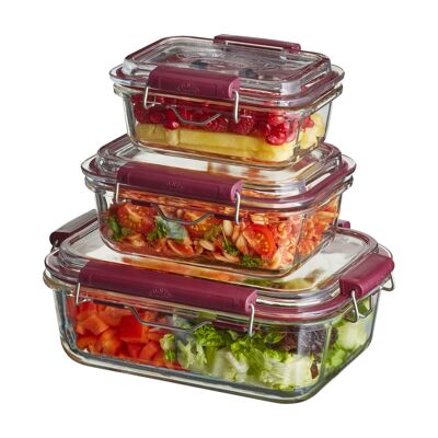 Recipientes de almacenamiento de alimentos con tapa abatible, 1400 ml