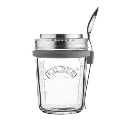 Breakfast glass with spoon, 350 ml