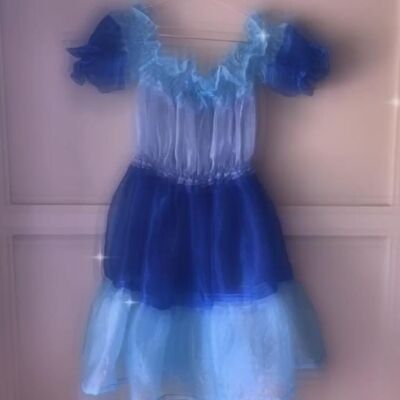 MYSTIQUE ~ Priscilla ~ Blue Organza Tiered Mini Dress