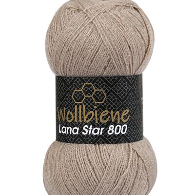 Wollbiene Lana Star 800 beige 08 25% Wolle Unifarben