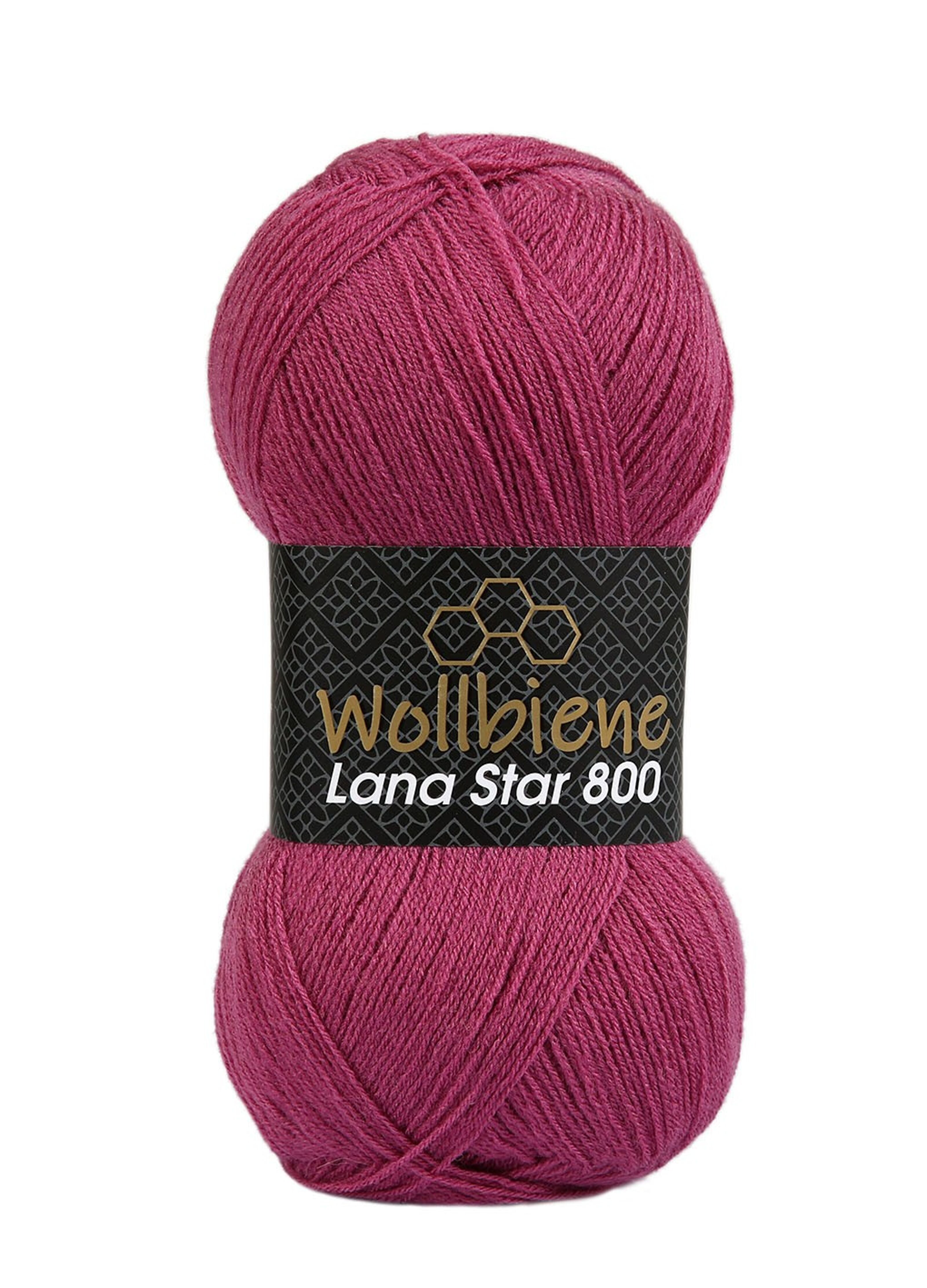 Achat Laine d'abeille Lana Star 800 rose foncé 13 25% laine couleurs unies  en gros