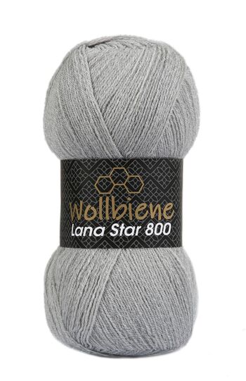 Achat Laine d'abeille Lana Star 800 gris 09 25% laine couleurs unies en gros
