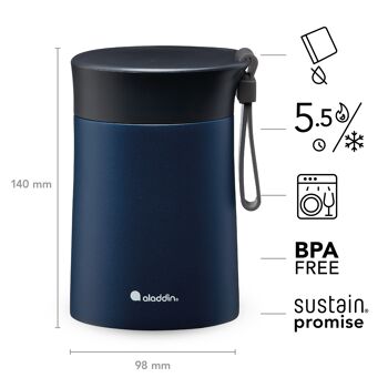 Tasse thermo alimentaire Bistro Thermavac ™ en acier inoxydable 0,4L, bleu foncé 4
