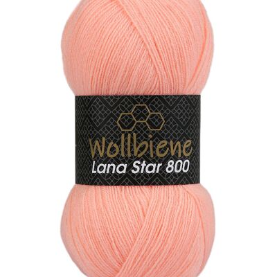 Wollbiene Lana Star 800 salmon 03 25% wool plain colors