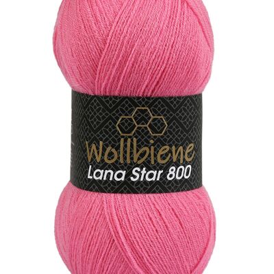 Wool bee Lana Star 800 pink 14 25% wool plain colors