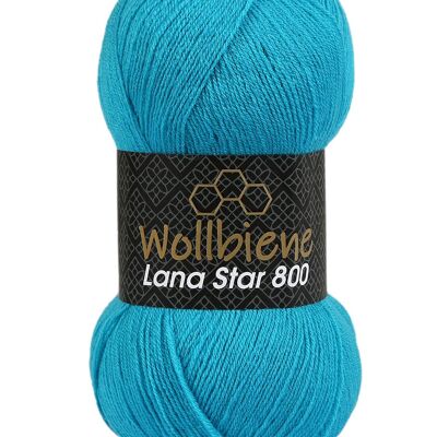 Wool bee Lana Star 800 turquoise 20 25% wool plain colors