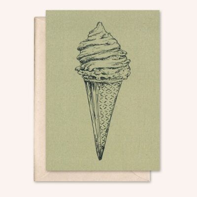 Sustainable card + envelope | ice cream | Sage