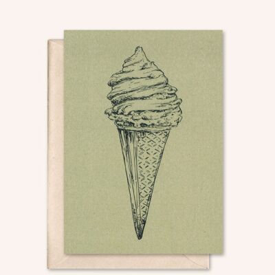 Sustainable card + envelope | ice cream | Sage