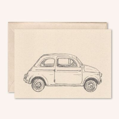 Carta sostenibile + busta | Auto Fiat 500 | Fiore di sambuco