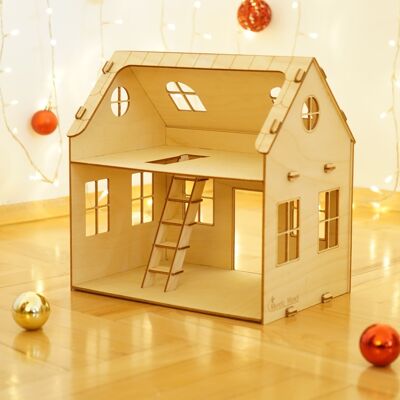 Puppenhaus aus Holz Sommer, Set 3D-Konstruktor